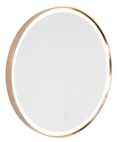 Specchio da bagno in rame 50 cm con LED e dimmer touch - Miral
