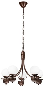 Brilagi - LED Lampadario a sospensione con catena COTTAGE 5xG9/40W/230V quercia/bianco