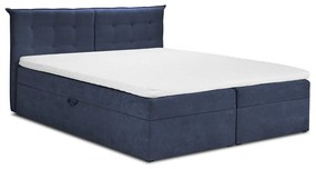 Letto boxspring blu scuro con contenitore 180x200 cm Echaveria - Mazzini Beds