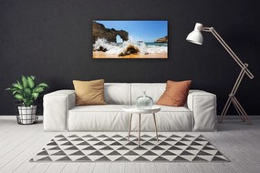 Quadro su tela Paesaggio delle onde del mare della spiaggia 100x50 cm