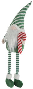 Gnomo Natale gambemolli 75 cm righe verde bianco