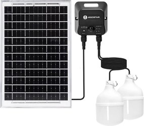 Aigostar - Lampadario solare LED con sensore 2xLED/35W/12V 6000 mAh 6500K diam. 10 cm
