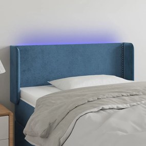 Testiera A Led Blu Scuro 83x16x78/88 Cm İn Velluto /