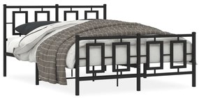 Giroletto Con Testiera E Pediera Metallo Nero 140x190 Cm /