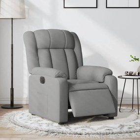 Poltrona Elettrica Reclinabile Grigio Chiaro İn Tessuto /