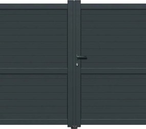 Cancello manuale a braccio articolato e a martinetto Lima battente GARDENGATE in alluminio grigio antracite, apertura a destra, L 300 x H 180.6 cm, serratura manuale