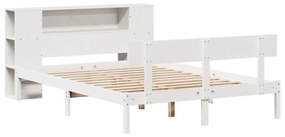 Letto libreria senza materasso bianco 150x200 cm legno di pino