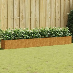 Fioriera Rialzata Da Giardino 360x40x40 Cm İn Acciaio Corten /