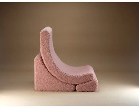 Poltrona per bambini rosa con rivestimento in bouclé Moon – Wigiwama