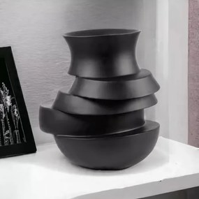 Vaso 38x33x36 cm resina/nero opaco