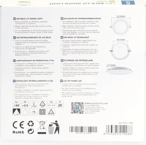 Aigostar - Lampada LED da incasso LED/18W/230V 4000K diametro 22 cm bianco