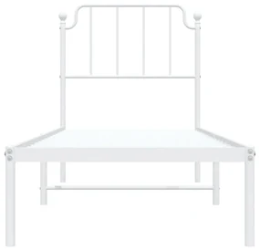 Giroletto con testiera metallo bianco 75x190 cm