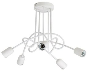 Plafoniera moderno Zeta Ø 48 cm bianco IP20, 5XE27