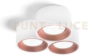 Nasso lampada da soffitto 3 luci attacco gx53 tonda rame in gesso e...
