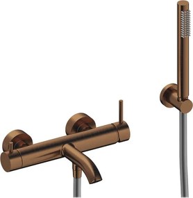 Rubinetto per vasca getto laminare cristallino Loop SANYCCES per muro rose gold brushed