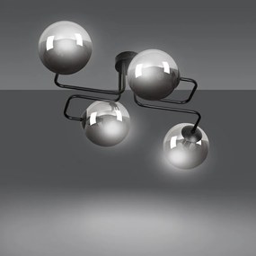 Lampadario da Soffitto BRENDI 4 in acciaio e vetro 4xE14 Colore delle Sfere Grafite