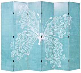 Paravento Pieghevole 228x170 Cm Stampa Farfalla Blu /