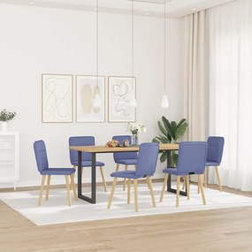 Sedie Da Pranzo 6 Pz Blu Jeans İn Tessuto /