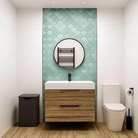 Mobile da bagno sospeso sotto lavabo L 85 x H 25 x P 35 cm bianco, 1 cassetto Neo, Maniglie acquistabili separatamente