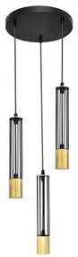 LED Lampadario a sospensione con filo BARS 3xGU10/4,8W/230V nero/oro