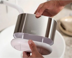 Portaspazzolino verticale argentato in acciaio inox Duo Steel – Joseph Joseph