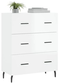 Credenza 69,5x34x90 cm in legno multistrato bianco lucido