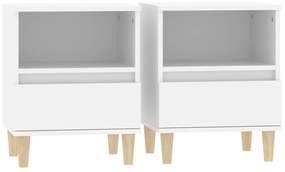 Comodini 2 pz in bianco 40x35x50 cm