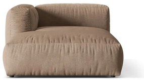 Parte divano componibile marrone chiaro (con penisola a sinistra) con rivestimento in velluto Martina – Micadoni