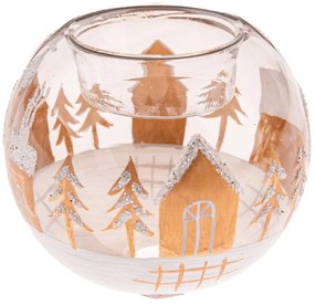 Portacandela in vetro a tema natalizio Snowy Land – Dakls