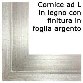 Art Maiora Capezzale con la maternità in stile moderno "Amore Di Mamma" 110x65 Cornice ad L in legno con finitura in foglia argento