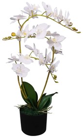 Orchidea Artificiale con Vaso 65 cm Bianca
