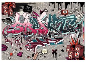 Fotomurale  Graffiti: hey You!  Colore colorful, Dimensioni e Misure 350x245