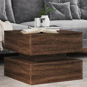 Tavolino Da Salotto Con Luci Led Rovere Marrone 50x50x40 Cm /
