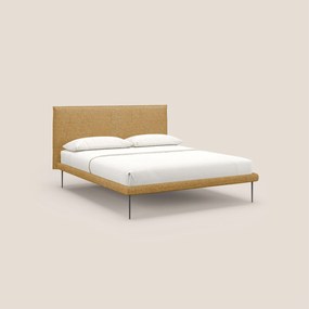 Theo letto imbottito moderno sfoderabile con piedi alti in metallo in tessuto impermeabile T10 giallo