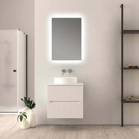 Mobile bagno sospeso bianco opaco 60 cm cannettato Palermo