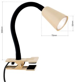 Orion - Lampada da tavolo flessibile con clip DOTTY 1xGU10/10W/230V beige/nero
