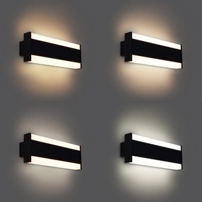 Lampada da parete moderna nera 30cm incl. LED CCT IP54 - Vanya