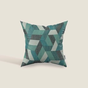 Unreal cuscini a fantasia geometriche in tessuto idrorepellente disponibile in diverse colorazioni verde acqua