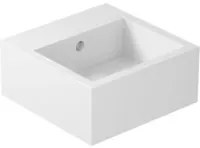 Lavabo quadrato da appoggio/sospeso serie Plus Design di Ceramica Galassia - Bianco lucido 40x40cm