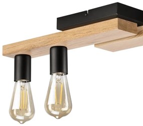 Lampadario a plafone MATTE 4xE27/15W/230V nero/quercia