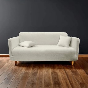 Copridivano color crema con rivestimento elastico per divano a 3 posti Laina – douceur d'intérieur