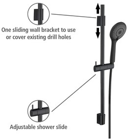 Set doccia in acciaio inox nero 70 cm Water Saving - Wenko