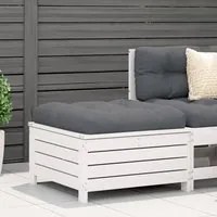 Poggiapiedi Giardino Bianco 62x63,5x32 cm Legno Massello Pino 844899