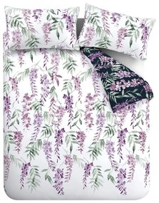 Biancheria da letto singola bianca e viola 135x200 cm Wisteria - Catherine Lansfield