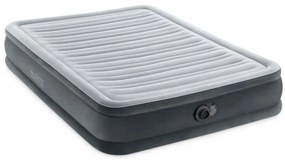 67768ND - Materasso Gonfiabile Dura-Beam Comfort Plush Piazza e Mezza con Pompa Elettrica Incorporata, pvc, Grigio, 137x191x33 cm - Intex