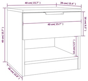 Comodini 2pz Grigio Sonoma in Legno Multistrato