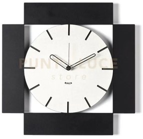 Orologio da parete minimal radical nero/bianco marmo in ferro 50x50...