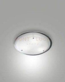 Hill plafoniera bianca d.33cm in vetro e metallo 1 luce attacco e27