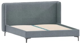 Letto matrimoniale imbottito blu con griglia 140x200 cm Basti - Ropez