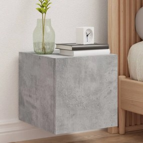 Mobile Tv A Parete Con Luci Led Grigio Cemento 30,5x35x30 Cm /